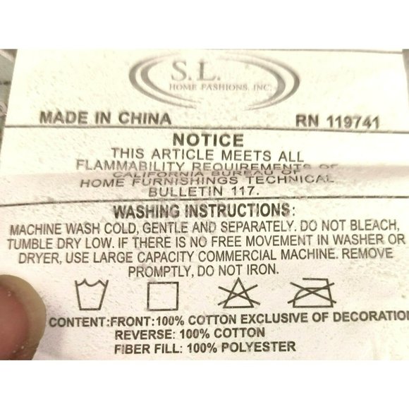 S.L. Home Fashions Pillow Pale Blue Cover Silver Sequin Design 100% Cotton Cover - Picture 8 of 9